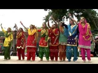 Gidda (Punjabi dance) by Indian girls - 15th August at Wagah border