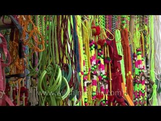 Colourful leashes for animals at the Sonepur mela