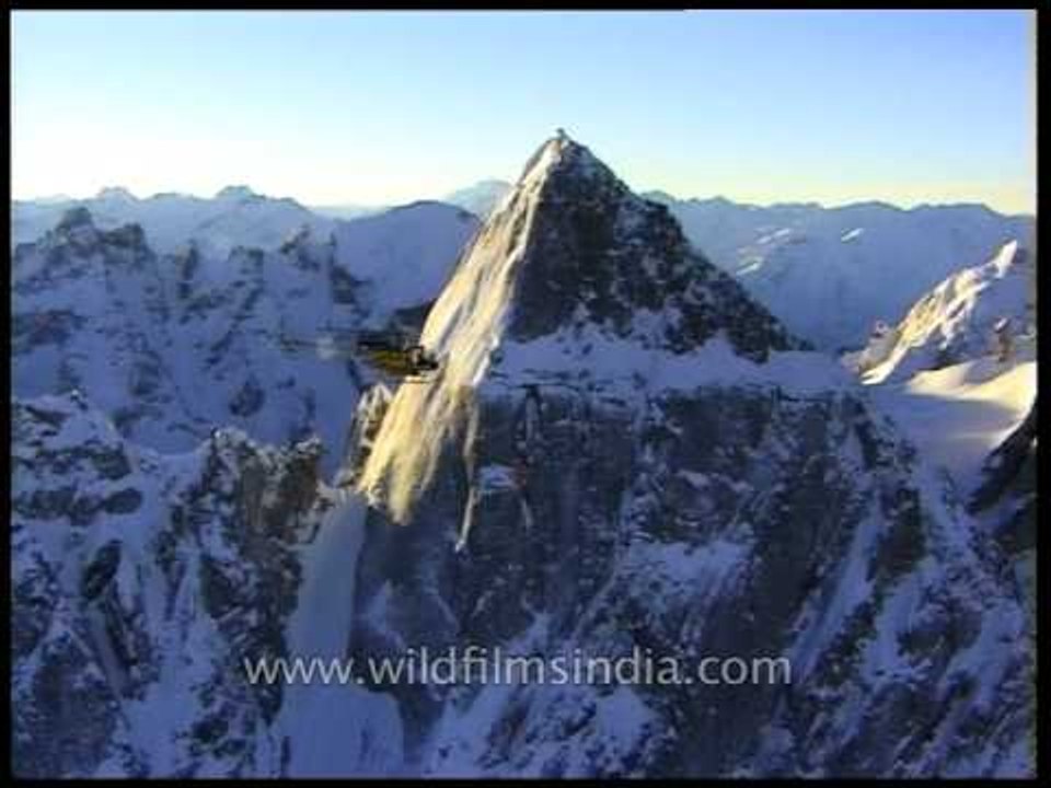 Sunrise beaming over the Himalayas