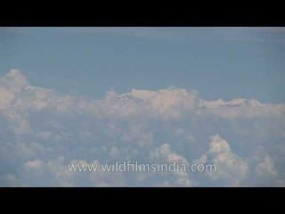 Aerial view on clouds field from airplane