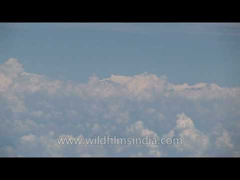 Aerial view on clouds field from airplane