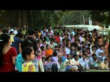 Enthusiastic crowds during dussehra celebration