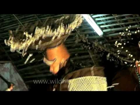 Adi tribes performing the tapu war dance on river festival, Arunachal Pradesh