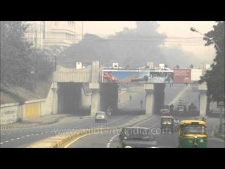 Traffic below Sarojini Nagar bridge, near Leela Hotel