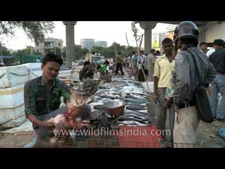 Local meat and fish market in Sikanderpur - Gurgaon