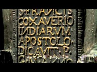 Basilica of Bom Jesus inscription in Old Goa