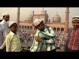 People hugging each other after namaz-e-Eid at Jama masjid
