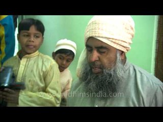 Qurbani of a goat for Bakri-Id celebration