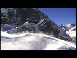Heli skiing over Himalayan mountain