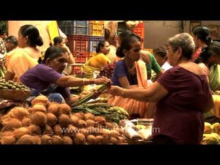 Women selling coconuts in Panaji, Goa