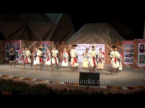 Nyishi tribe of Arunachal display their traditional Horn-bill dance