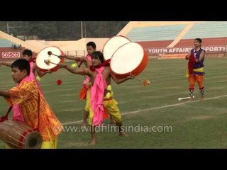 Manipur drum dance or Pung cholom at Dr. Ambedkar Stadium, New Delhi
