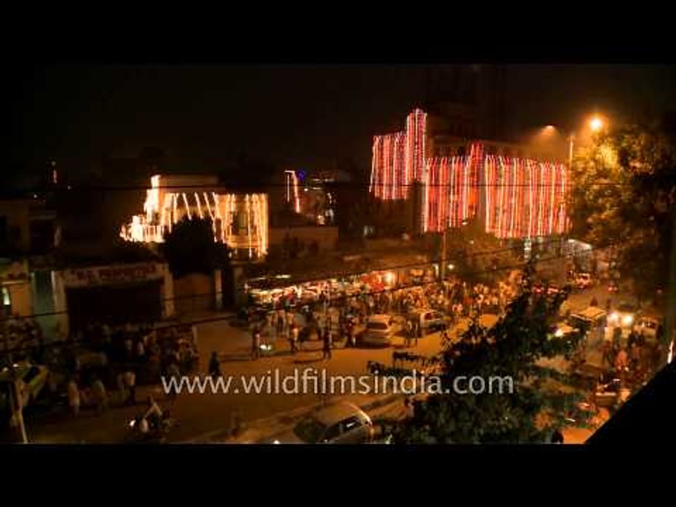 Diwali night at Fatehpur Beri Market Place, Delhi