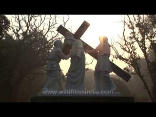 Sculpture of Jesus outside the Basilica of Our Lady Of Graces Church