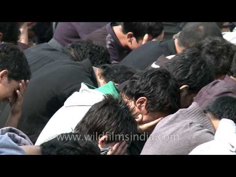 Shia Muslims take out Muharram procession at Kashmere Gate, Delhi