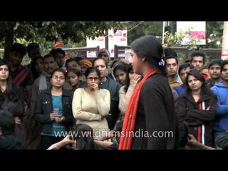 Social protest at Delhi Haat, for physical assault victim