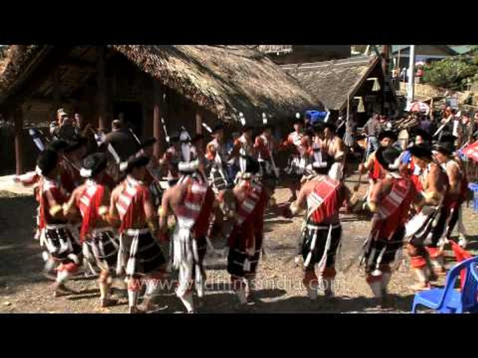 Dance of the Chakhesang tribe at the Hornbill festival, Nagaland