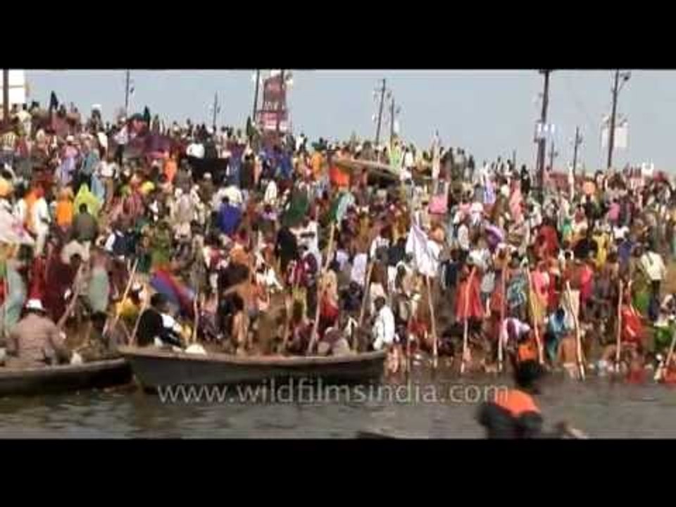 Devotees multiply by the Ganges during Kumbh Mela