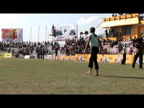 Gymnastic flipping by women - rural olympics