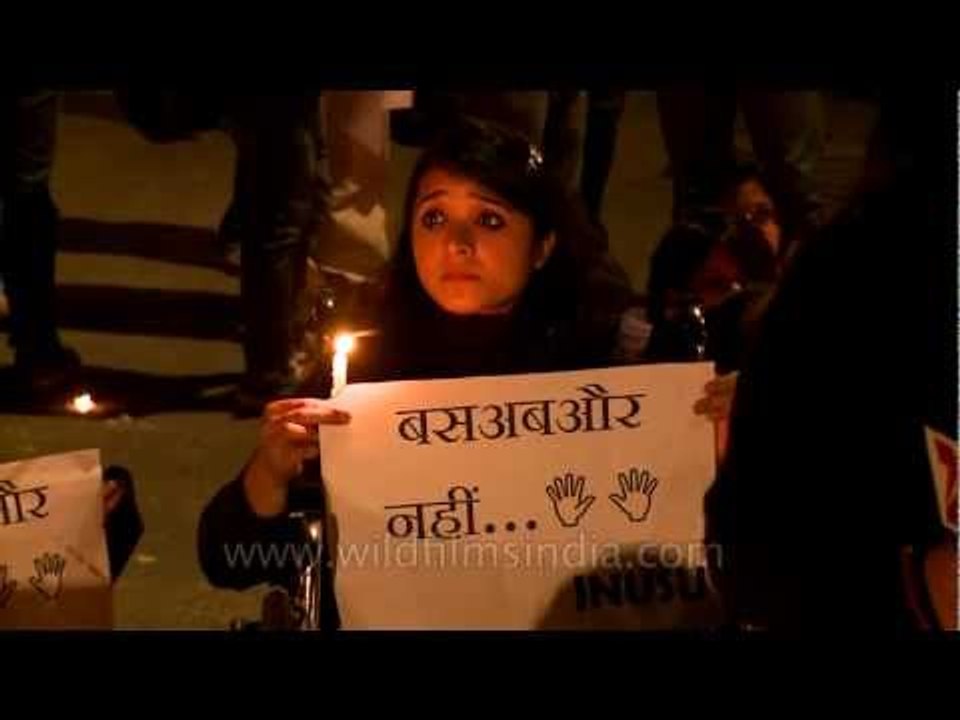 Candle-light vigil at Safdarjung Hospital for crime victim