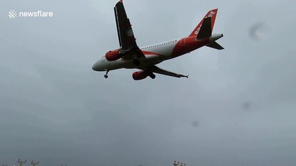 Planes struggle to land at Liverpool John Lennon Airport in Storm Hannah winds