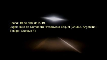 UFO filmed flying over a route in southern Argentina in April 2019