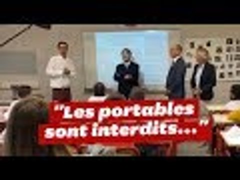 Portable à l'école: Macron rappelle l'interdiction avec l'humour