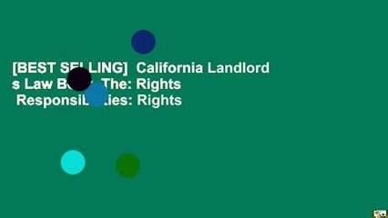 [BEST SELLING]  California Landlord s Law Book, The: Rights   Responsibilities: Rights