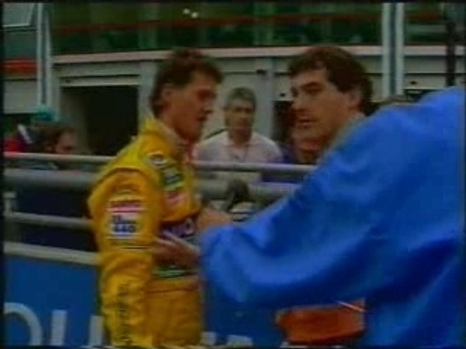 Ayrton Senna, Michael Schumacher crash Magny Cours 1992