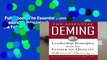 Full E-book  The Essential Deming: Leadership Principles from the Father of Quality Complete