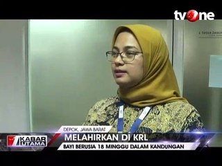 Wanita Muda Melahirkan Bayi Secara Prematur di KRL