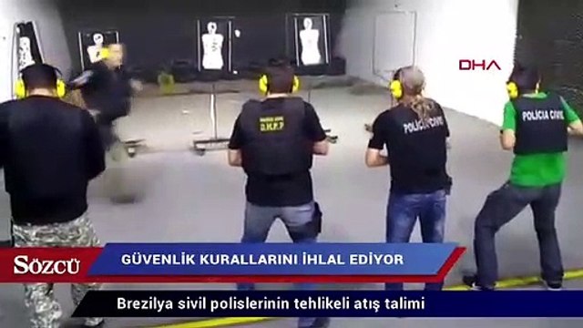 Brezilya sivil polislerinin tehlikeli atış talimi