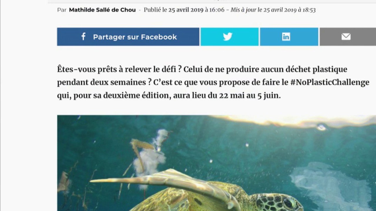 Le NoPlastic challenge arrive