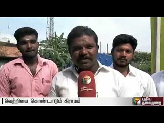 Villagers in Mariappan's home town celebrate his success at the Paralympics