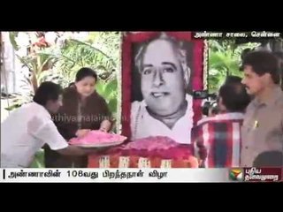 Jayalalithaa, Karunanidhi pay tributes to Anna on his 108th birthday