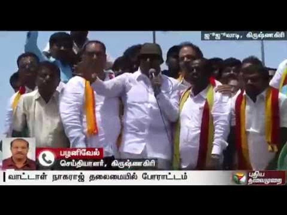 Vattal Nagaraj leads protest at the Karnataka - TN border - Report from our correspondent