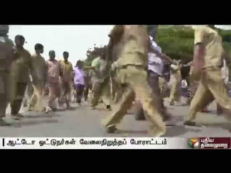 Auto drivers stage strike to raise auto fare upto Rs.40 in Puducherry