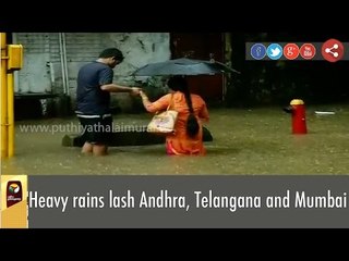 Heavy rains lash Andhra, Telangana and Mumbai