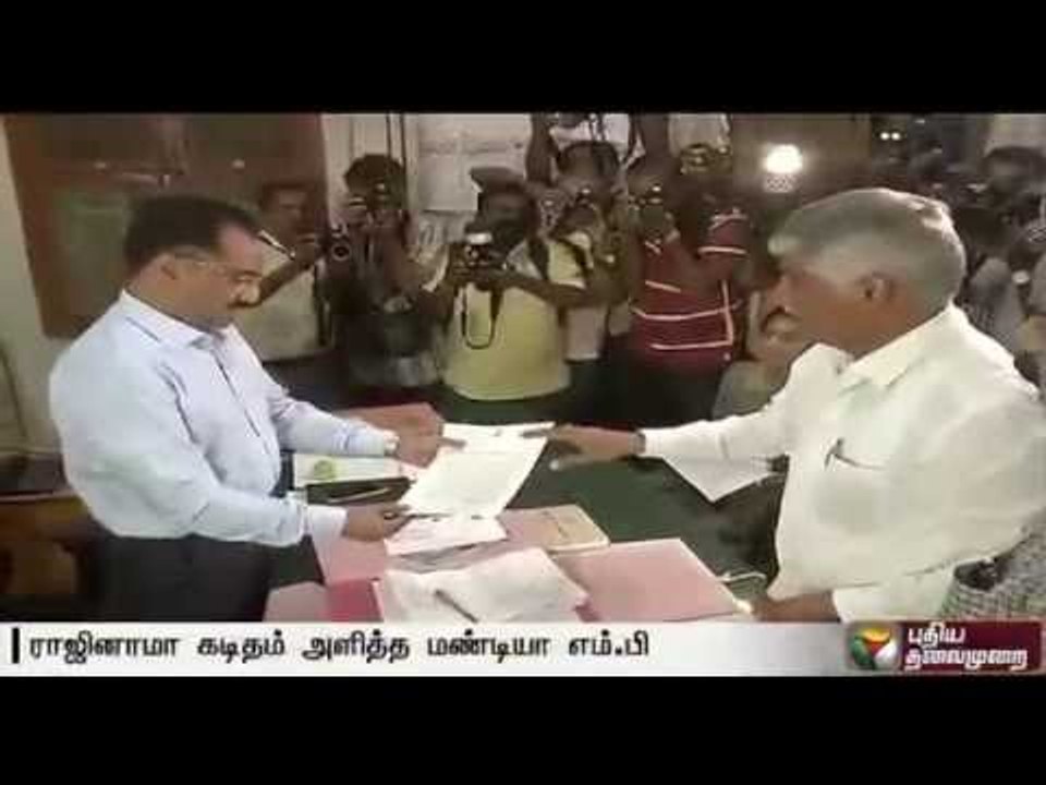 Mandiya MP Puttaraju has submitted his resignation as a mark of protest against SC ruling