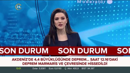 Akdeniz'de 4,4 büyüklüğünde deprem