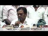 TNCC president Thirunaukkarasar addressing reporters regarding reinstatement of party functionaries