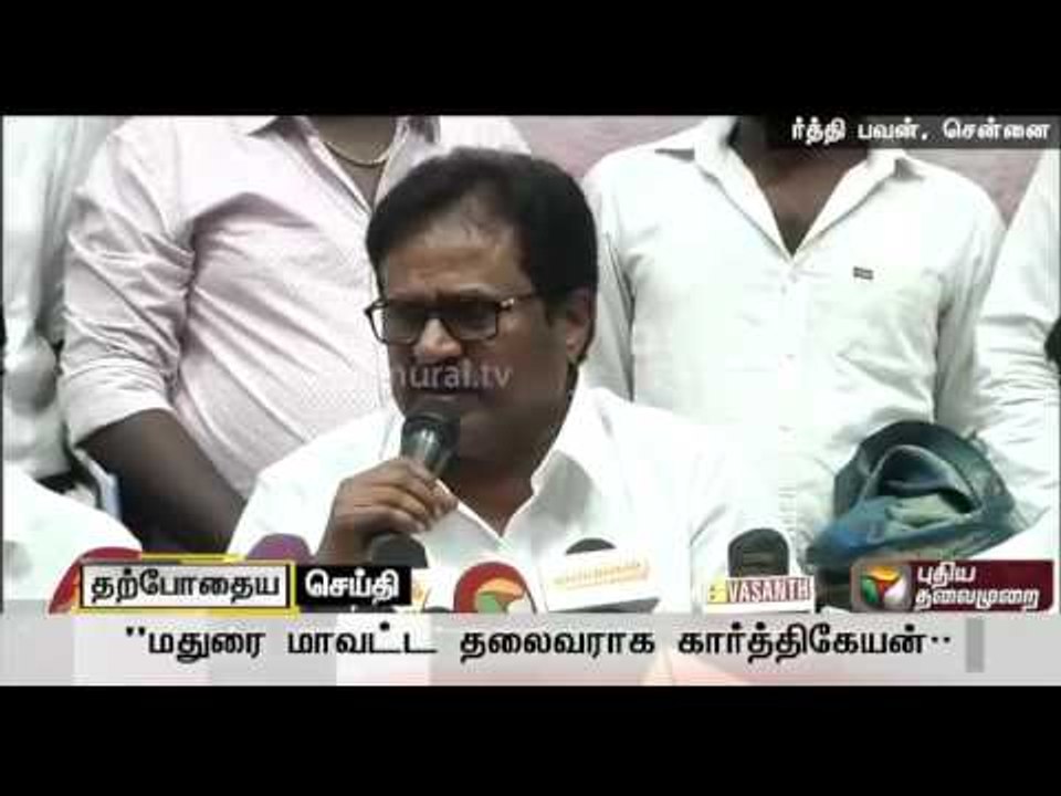 TNCC president Thirunaukkarasar addressing reporters regarding reinstatement of party functionaries