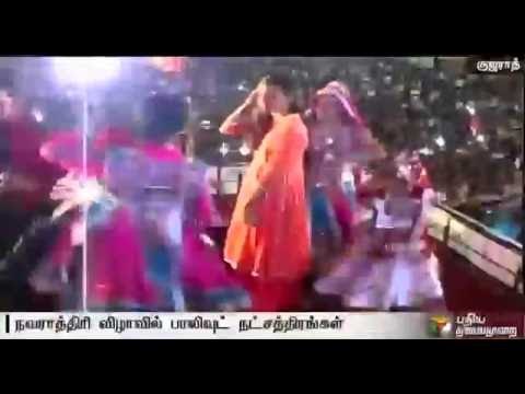 Actress Sonal Chauhan attends garba festival as special guest in Surat, Gujarat