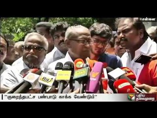 Do not spread false information for creating sensation about  CM’s health-Communist leader D.Pandian