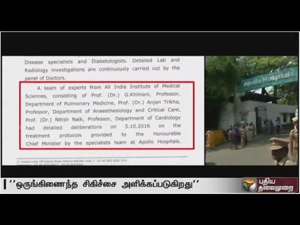 CM Jaylalithaa's hospitalisation; hospital reports improvement;Detailed report by our correspondent