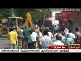 Encroachments cleared in Kannamangalam, Thiruvannamalai