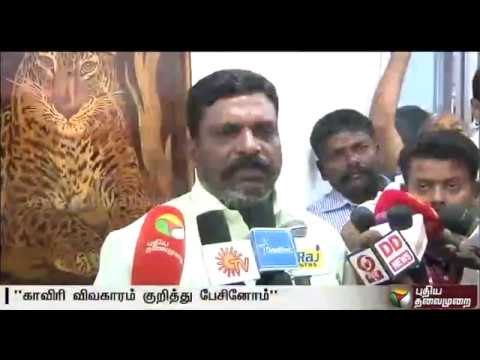 VCK Chief Thol Thirumavalavan discusses Cauvery dispute with Pon Radhakrishnan