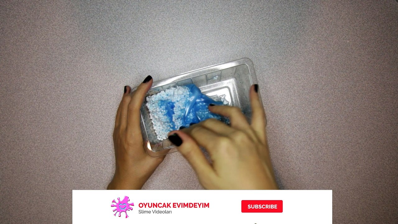 Mavi gökyüzü ve bembeyaz bulutlu slime ile oyun zamanı - DIY - ASMR - 022