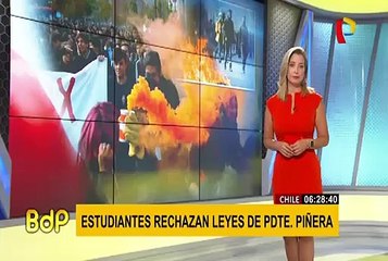 Chile: estudiante rechazan leyes del presidente Piñera