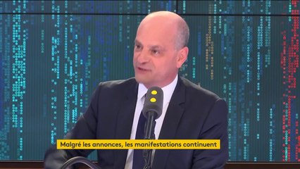 "L'adhésion va venir quand les gens verront les mesures concrètes", affirme le ministre de l'Education Jean-Michel Blanquer alors qu'un sondage montre que les Français ont été déçus à 63% par l'allocution d'Emmmanuel Macron